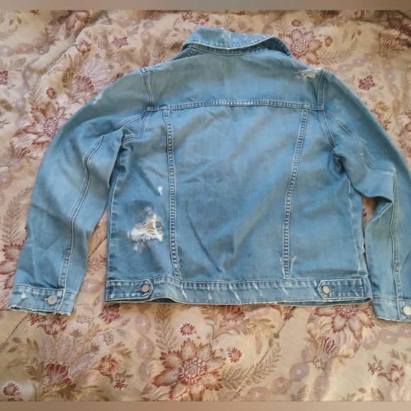 Level 99 Women's Light Blue Distressed Denim Jacket, M - Picture 5 of 9